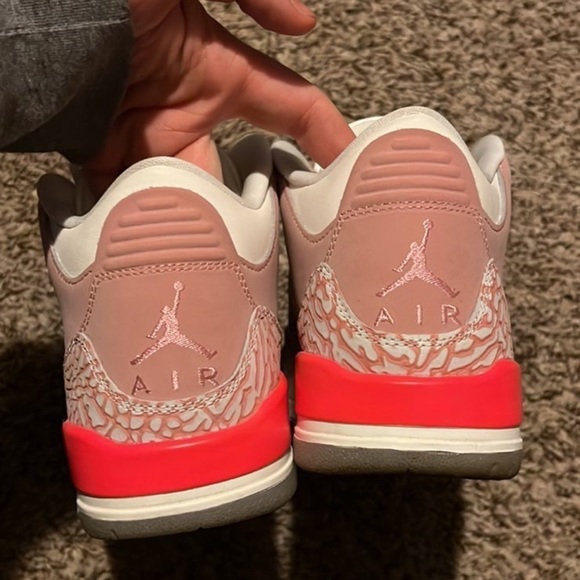 air jordans pink retro 3s size w 6.5 - Picture 2 of 6